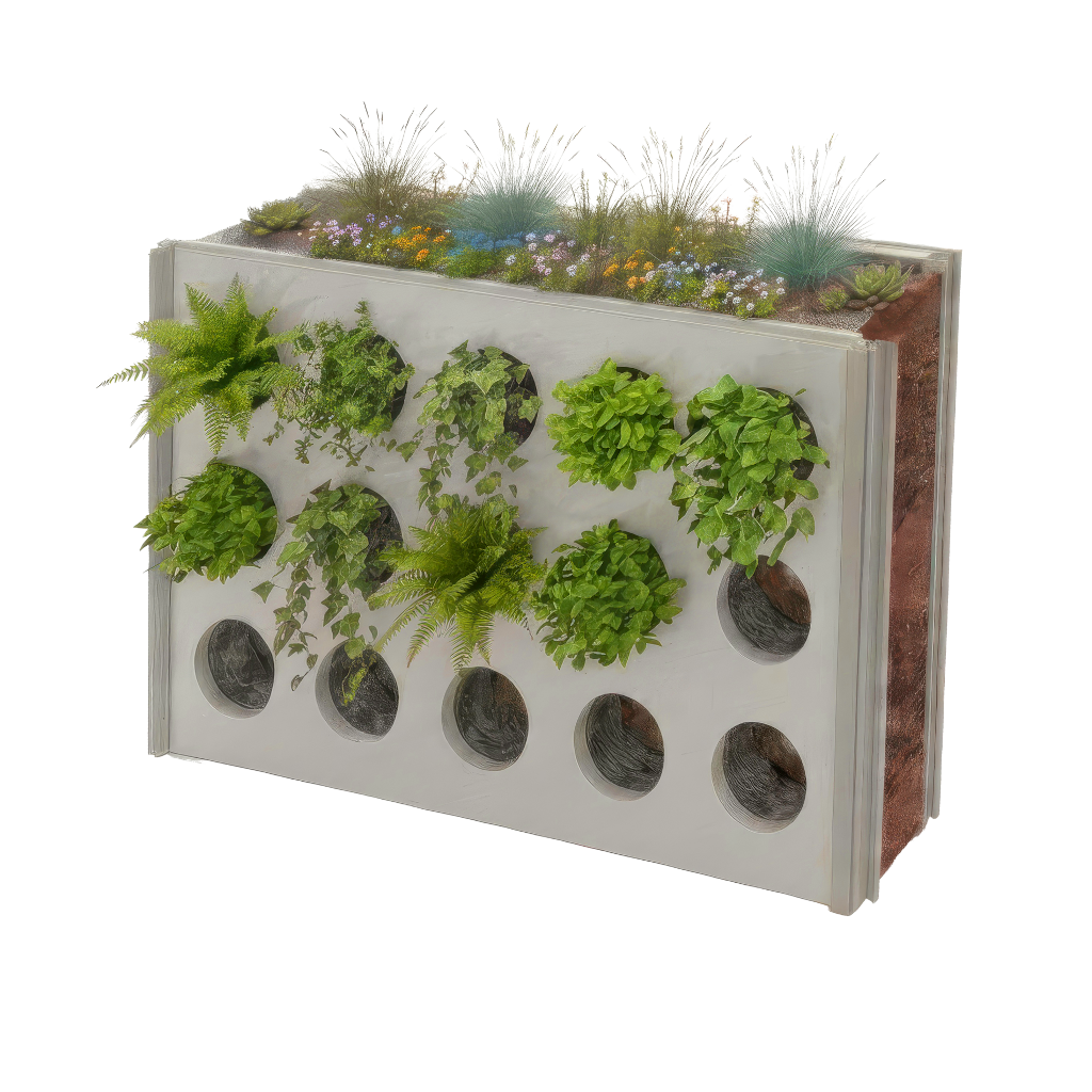 mur sur mesure avec récupérateur d eau de pluie aquakeep